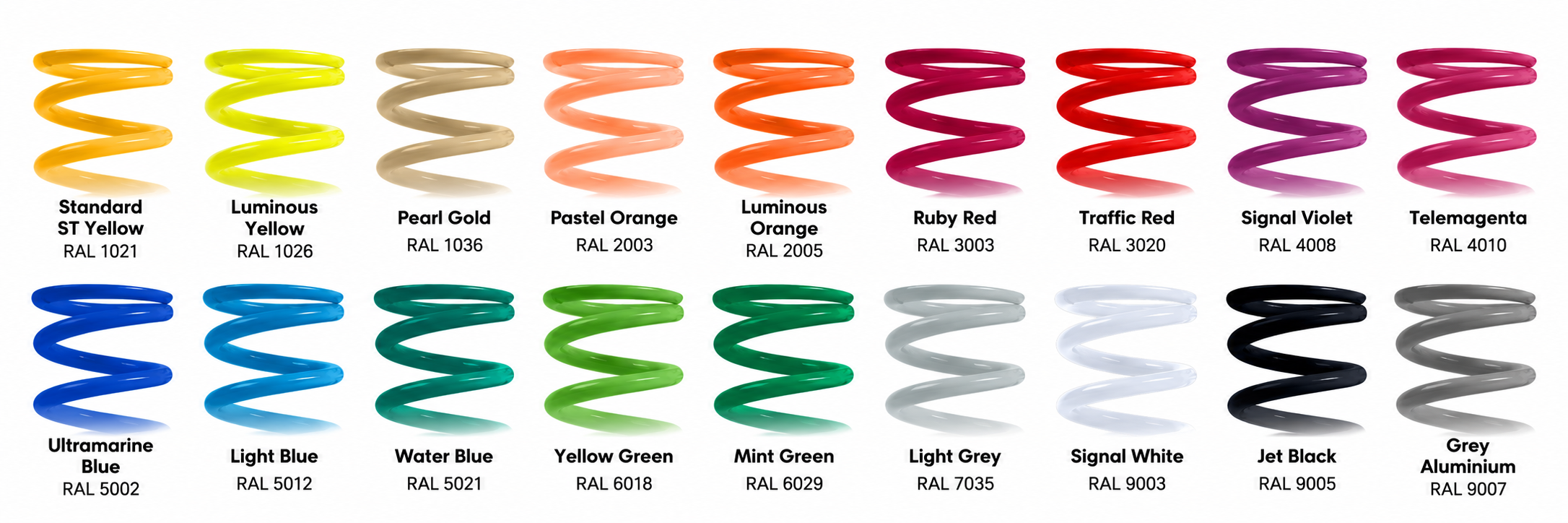 ST spring colours and RAL codes